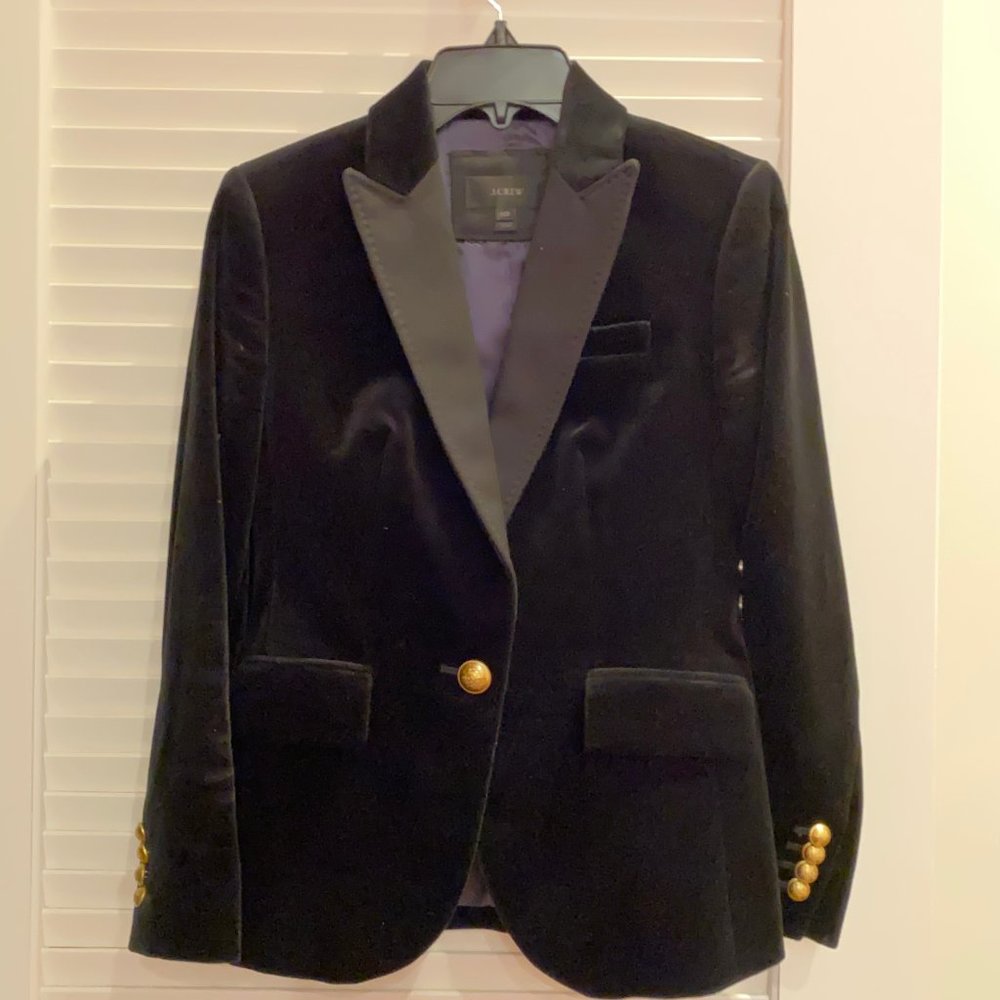 J. Crew Velvet Blazer with Satin Lapel
